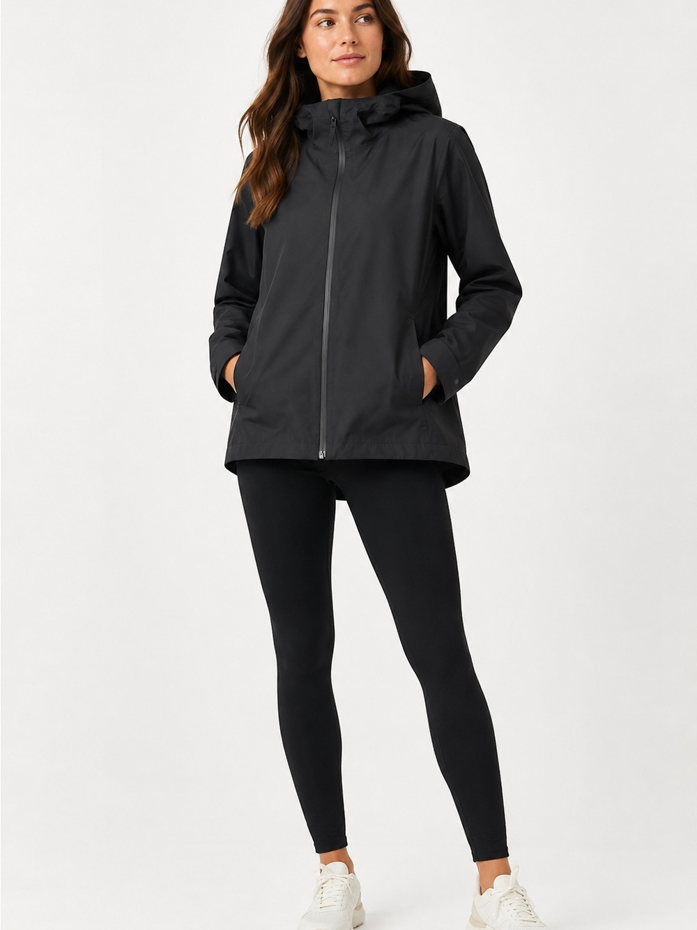 Uniqlo Women’s Waterproof Hooded Rain Jacket Black Size S Windproof